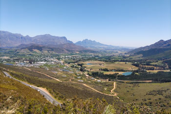 フランシュフーク峠からワインランドを望む