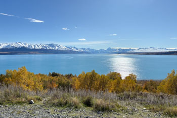 エメラルドグリーンに輝くテカポ湖